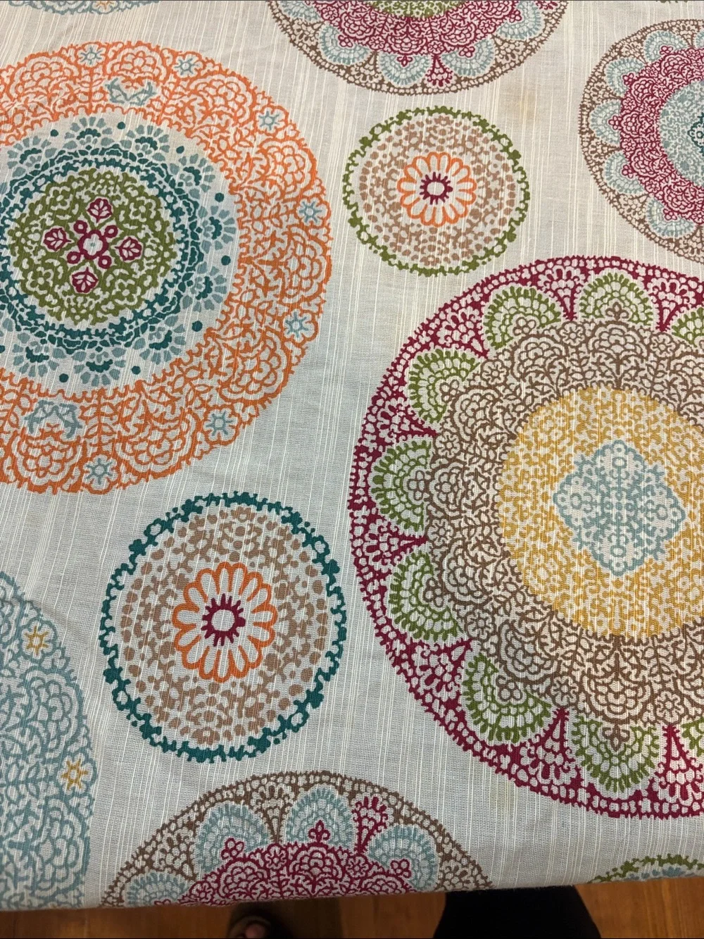 Multicolor Round Medallion Cotton Tablecloth